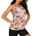 thumbnail image 2 of Xecao Funny Chicken print women's scoop neck, loose-fit workout tank tops for the gym., 2 of 9