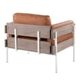 thumbnail image 6 of LumiSource White Metal, Grey Wood, Camel PU Kari Accent Chair, 6 of 7