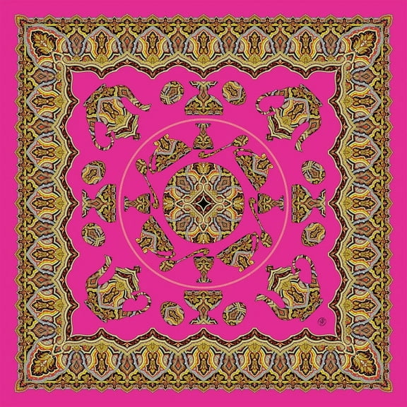 Fuchsia Silk Square Shawl 36x36 inch Traditions of Faberge Silk Noble Heritage Shawl