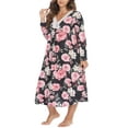 thumbnail image 3 of Loritta Plus Size Nightgowns for Women House Dress Long Sleeve Loungewear Moomoo Nightgowns Sleepwear, XL-5XL, 3 of 6