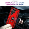 thumbnail image 6 of Dteck Heavy Duty Case for Samsung Galaxy S25 Ultra Phone Case with Metal Ring Magnetic Kickstand, Military Grade Shockproof Rugged Protective Cover for Galaxy S25 Ultra ,Red, 6 of 7