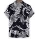 thumbnail image 5 of Camisa negra con estampado 3D de plantas para hombre, camisas hawaianas de manga corta con solapa de verano, blusa holgada con botones de estilo callejero de Harajuku, ropa para hombre, 5 of 5