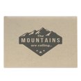 thumbnail image 1 of Adventure Cutting Board, Mountains are Calling Words on Peach Backdrop Vintage Style Journey Climbing Art, Decorative Tempered Glass Cutting and Serving Board, Large Size, Peach Black, by Ambesonne, 1 of 1