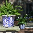 thumbnail image 2 of Euro Ceramica ClayBarn Blue and White Aviary Garden Planter 12.75 x 11.50 x 10, 2 of 5