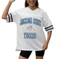 thumbnail image 3 of Women's Gameday Couture White Jackson State Tigers Iconic Oversized Fashion Jersey, 3 of 5