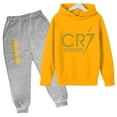 thumbnail image 3 of Conjunto de 2 piezas de sudadera y pantalones CR7 de ídolo de fútbol de primavera y otoño para niños, adecuado para deportes, ocio, moda, chándales para niños y niñas, 3 of 5