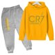 thumbnail image 3 of Conjunto de 2 piezas de sudadera y pantalones CR7 de ídolo de fútbol de primavera y otoño para niños, adecuado para deportes, ocio, moda, chándales para niños y niñas, 3 of 5