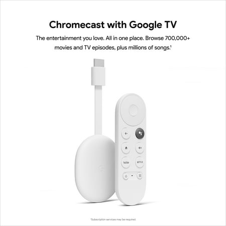 Chromecast with Google TV - Streaming Entertainment in 4K HDR - Snow