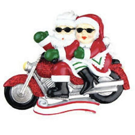 Santa Motorcycle Couple Personalized Christmas Tree