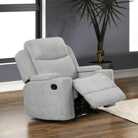 ACME Galya Motion Glider Recliner in Light Gray Chenille