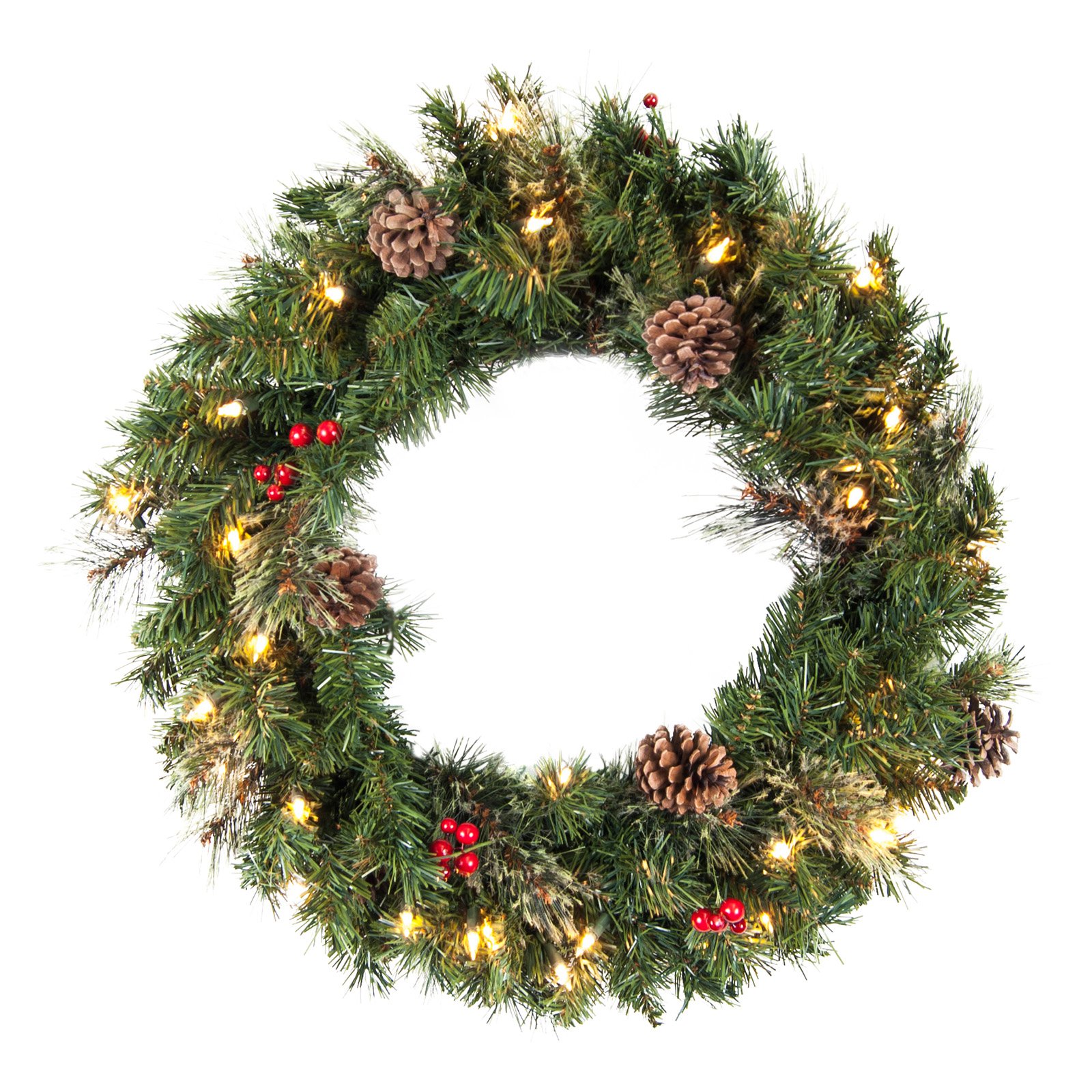 Astella24" PreLit Christmas Wreath with Ornaments Christmas Wreath Walmart
