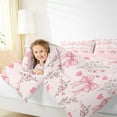 thumbnail image 5 of Feelyou Pink Princess Bow-tie Bedding Comforter Set for Kids, Kawaii Love Heart Twin Comforter Sets, Spring Flower Floral Reversible Bedding Set, Microfiber Bedroom Decor, 2 Pieces, 5 of 9