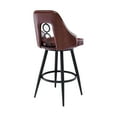 thumbnail image 3 of Ruby Contemporary 26" Counter Height Barstool in Black Powder Coated Finish and Vintage Coffee Faux Leather, 3 of 8