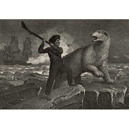 Nelsons Encounter With A Bear Horatio Nelson Lord Nelson Viscount Nelson 1758-1805 British Naval Commander Illustration By Westall From The Book The Life Of Nelson By Robert Southey Published London 1