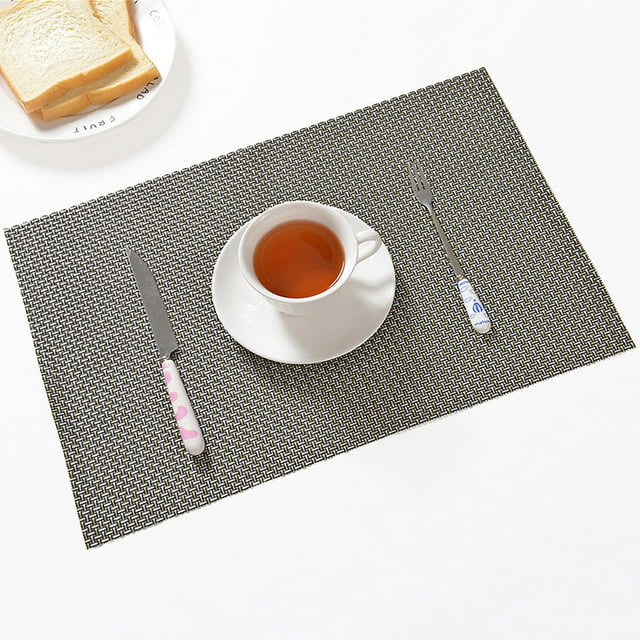 Placemats PVC Insulation Pads Plates Bowls Tableware Coasters Non-slip Rectangle Mat Home Decor