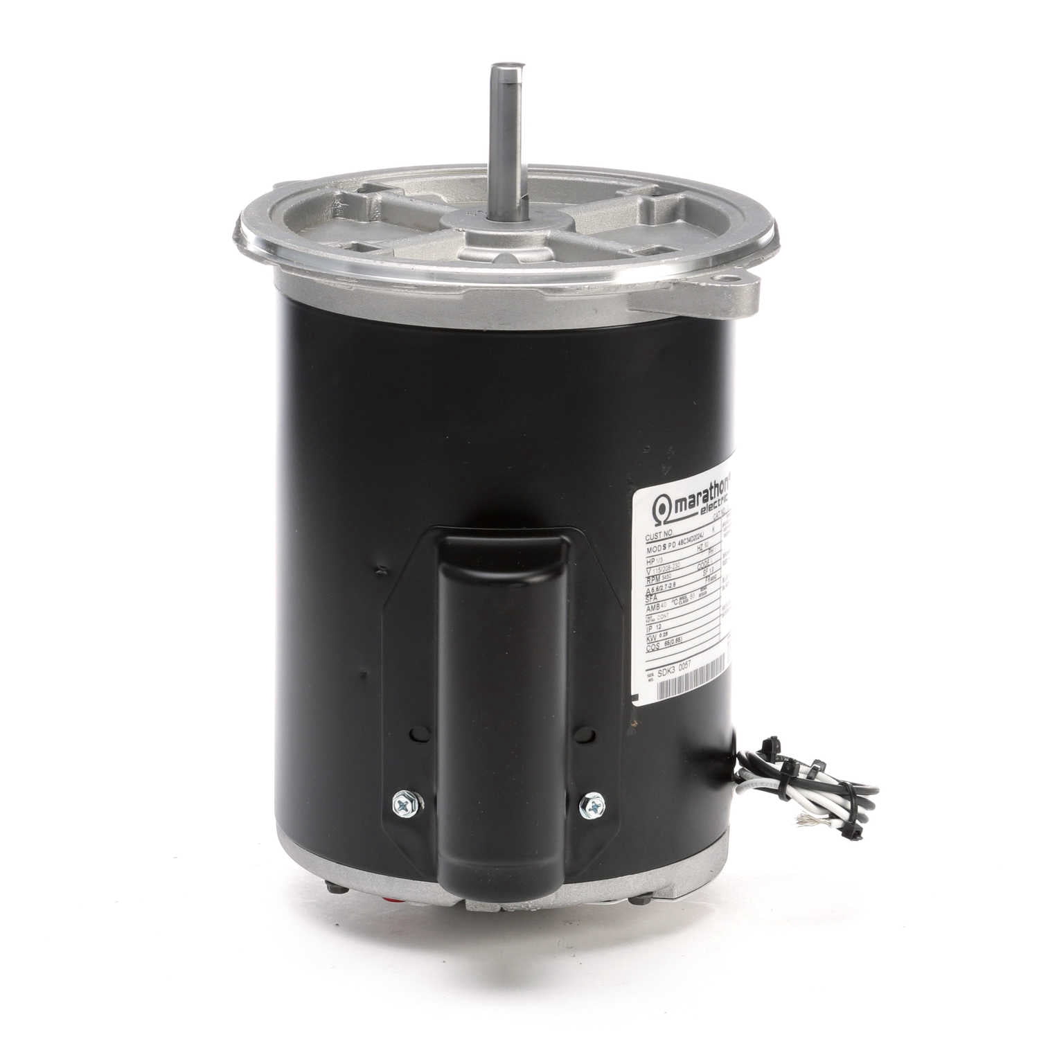 Marathon O010 48N Frame Open Drip Proof 48C34D2024 Oil Burner Motor, 1/3 hp, 3450 rpm, 115/208-230 VAC, 1 Phase, 1 Speed, Sleeve Bearing, Flange Mount, Capacitor Start