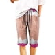 thumbnail image 4 of Pantalones cortos sueltos casuales de mujer de moda cintura elástica bolsillos de verano pantalones de impresión Fridja fhjkhfk459987, 4 of 4