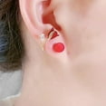 thumbnail image 4 of 1Pair Woman Delicate Tulip Flower Earrings With White Faux Pearl, 4 of 13