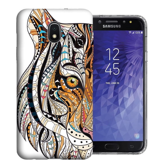 For Samsung Galaxy J3 J337 2018 Achieve / Express Prime 3 / Amp Prime 3 Mosaic Tiger Face Design TPU Gel Phone Case Cover