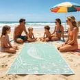 thumbnail image 4 of Beach Towel Bag, Portable Beach Towel Backpack, Integrated Beach Towel with Shoulder Strap, Breathable Cotton Linen Material, Geometric Design, Lightweight and Compact for Travel and Outdoor Use, 4 of 8