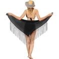 thumbnail image 5 of HAPPY BAY Women's Beach Bikini Wraps Sarong Coverup Wrap Skirt Bathing suit Swimwear Swimsuit Coverup for Women One Size Short Charcoal, 5 of 5