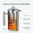 thumbnail image 2 of 1L Stainless Steel French Press Coffee Maker, French Press with Triple Filters, French Press with Keep Warm Function and Steel Piston, 2 of 5