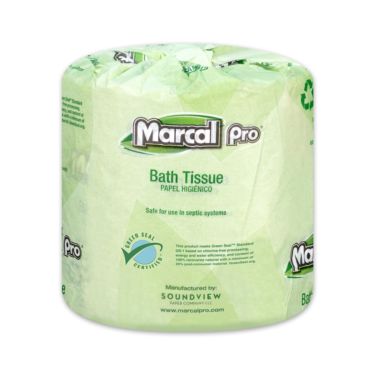Eco Friendly 100% Recycled Toilet Paper, 2 Ply Bath Tissue 242 Sheets Per Roll, 48 Rolls Individually Wrapped,No Dyes, White