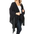 thumbnail image 5 of Sakkas Mari Women's Reversible Large Poncho Shawl Wrap Scarf Cape Ruana Blanket - Navy - One Size Regular, 5 of 7