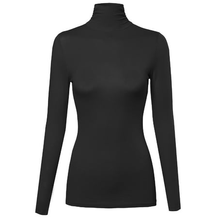 FashionOutfit Women's Basic Long Sleeve Turtleneck Top