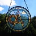 thumbnail image 2 of Engineer Stained Glass Suncatcher Window Hanging – Personalized Window Hanging, Holiday Gifts for Engineer, Colleagues, Parents or Friends, Christmas 2025, 2 of 5