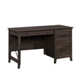 thumbnail image 4 of Sauder Carson Forge Single Pedestal Desk with Drawers, Coffee Oak Finish, 4 of 14
