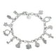 thumbnail image 1 of Pulsera de plata ajustable del encanto con 13 colgantes con estilo Pulsera de plata Regalo perfecto para la mujer y la niña, 1 of 8