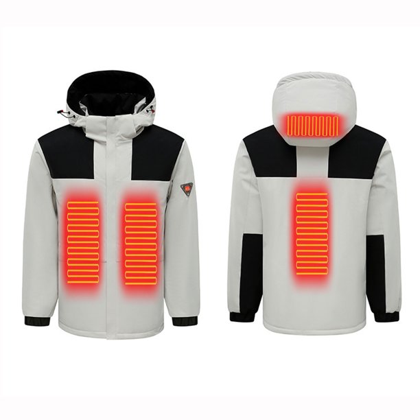 Chaquetas y abrigos casuales de manga larga con capucha, con USB, temperatura constante, calefactables, resistentes al viento, talla grande, para hombre y mujer, invierno, 4 unidades