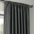 thumbnail image 3 of Half Price Drapes Arrowhead Grey Faux Dupioni Silk Room Darkening Curtains for Bedrooms(1 Panel),50WX 108L, 3 of 6