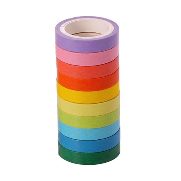 Bewildely Cinta adhesiva adhesiva de 10 rollos, fácil de impermeabilizar para álbumes de recortes, amplia gama de usos, colores disponibles Artesanía