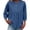 Blue, variant on Women's Half Button Crinkle Blouse, 3/4 Sleeve Casual Solid Color Top, Lightweight Loose Fit Round Neck Tunic for Beach Vacation, Daily Wear, and Casual Outfits Blue L