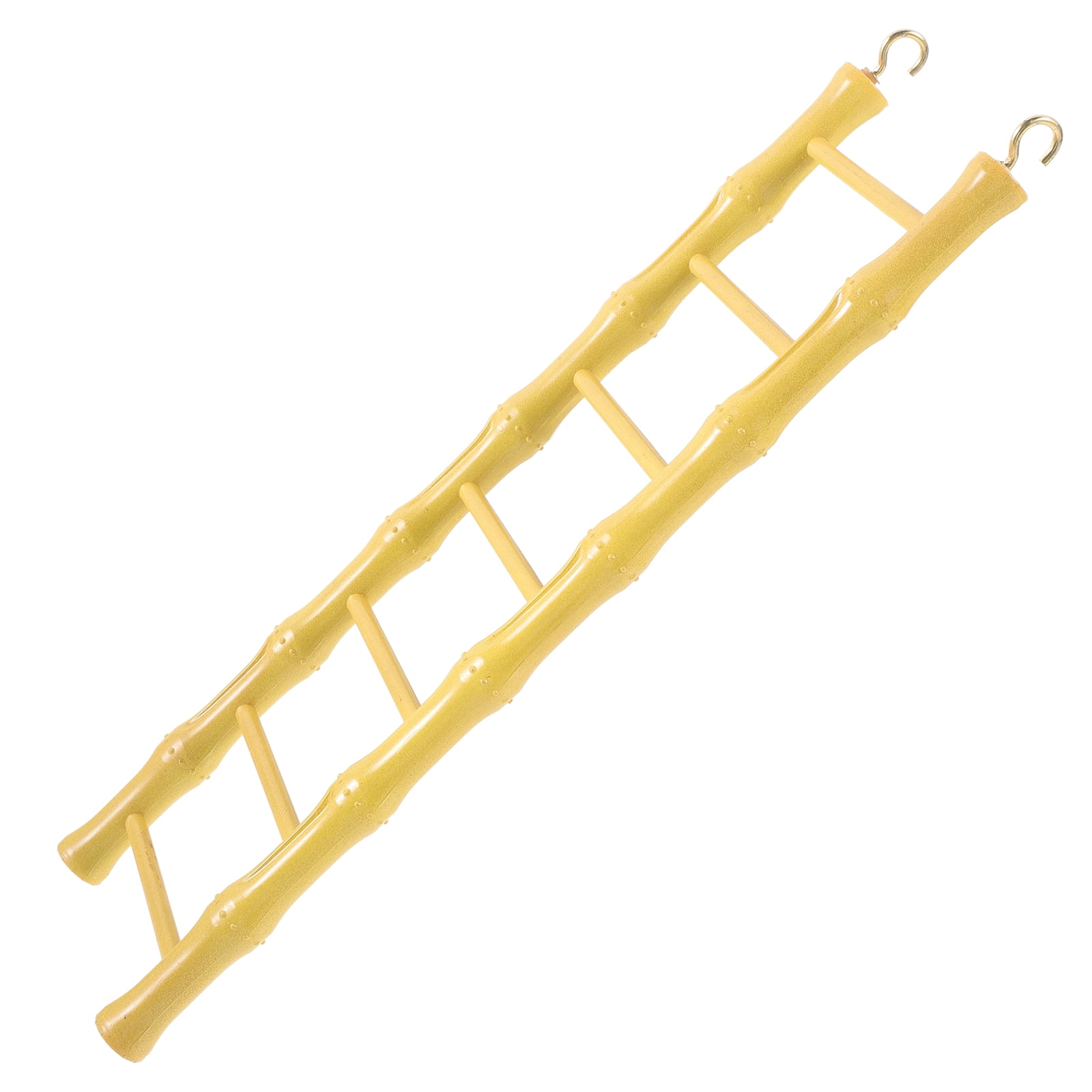 HEALEEP Yellow Plastic Bird Step Ladder 8.5x29.5CM Climbing Decor for Parrot and Hamster