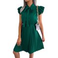 thumbnail image 2 of Bellella Robes Évasées pour Femmes, Robe Midi d'Été Sans Manches, Ourlet Plissé, Robe d'Été Aguichant Ligne A, Vert m, 2 of 4