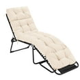 thumbnail image 6 of Topbuy Patio Chaise Lounge Cushion Recliner Quilted Thick Padded Seat Cushion w/Ties Beige, 6 of 7