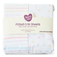 thumbnail image 6 of Parent's Choice 2-Piece Cotton Fitted Crib Sheets for Baby Boys and Girls, Dots & Stripes, 6 of 9