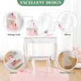thumbnail image 4 of QinaQin Tocador princesa para niñas con luces touch, espejo, banco y accesorios de madera para juego de maquillaje infantil, 4 of 8