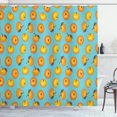 thumbnail image 1 of Tangerine Shower Curtain, Continuous Artistic Pattern with Watercolor Effect Mandarins, Fabric Bathroom Set with Hooks, 69W X 70L Inches, Turquoise Orange Mustard Grey, by Ambesonne, 1 of 3