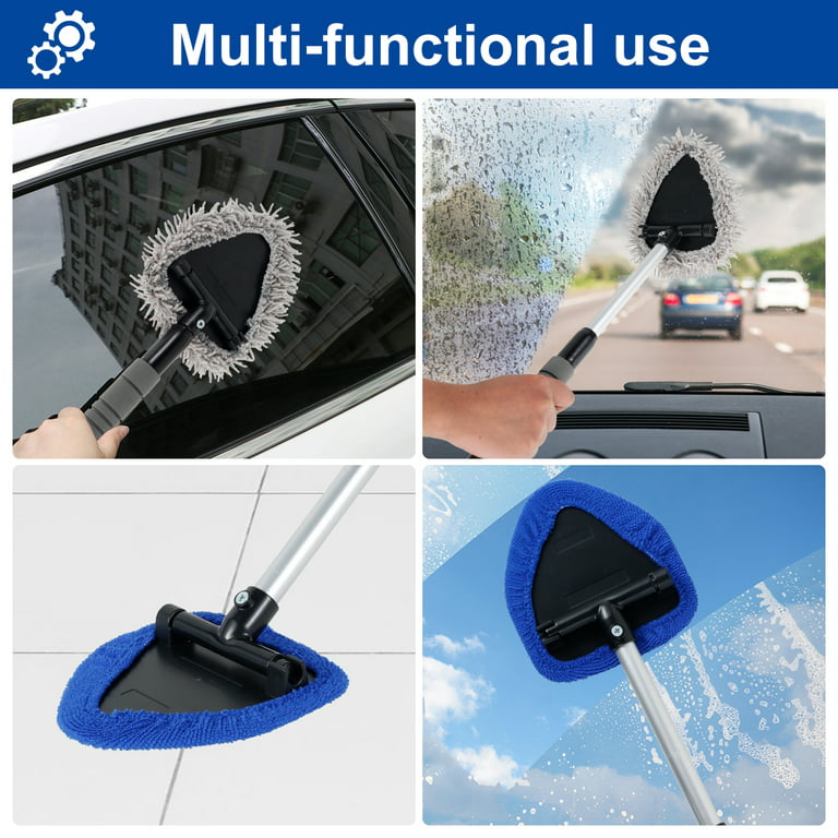Car Windshield Cleaning Brush 19inch Microfiber Car Window Cleaner Auto  Interior Cleaner Tool Vehicle Glass Wiper Cleaning Kit