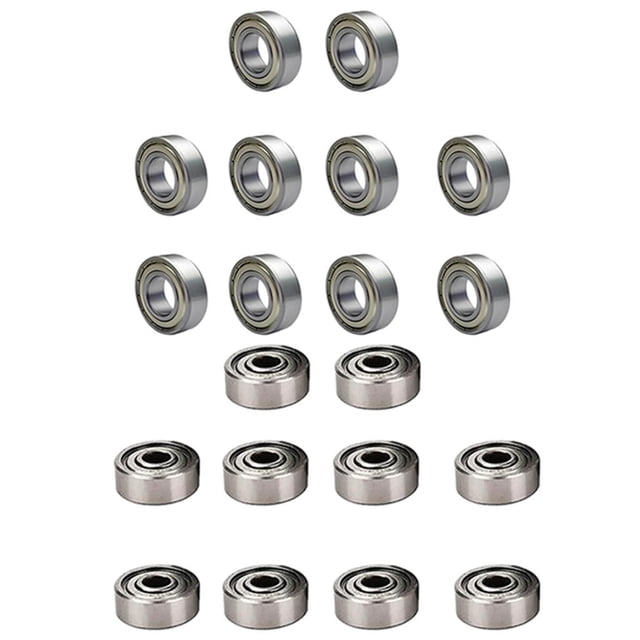 Paquete de 20 Piezas 623zz + 624zz Rodamientos de bolas radiales Cola