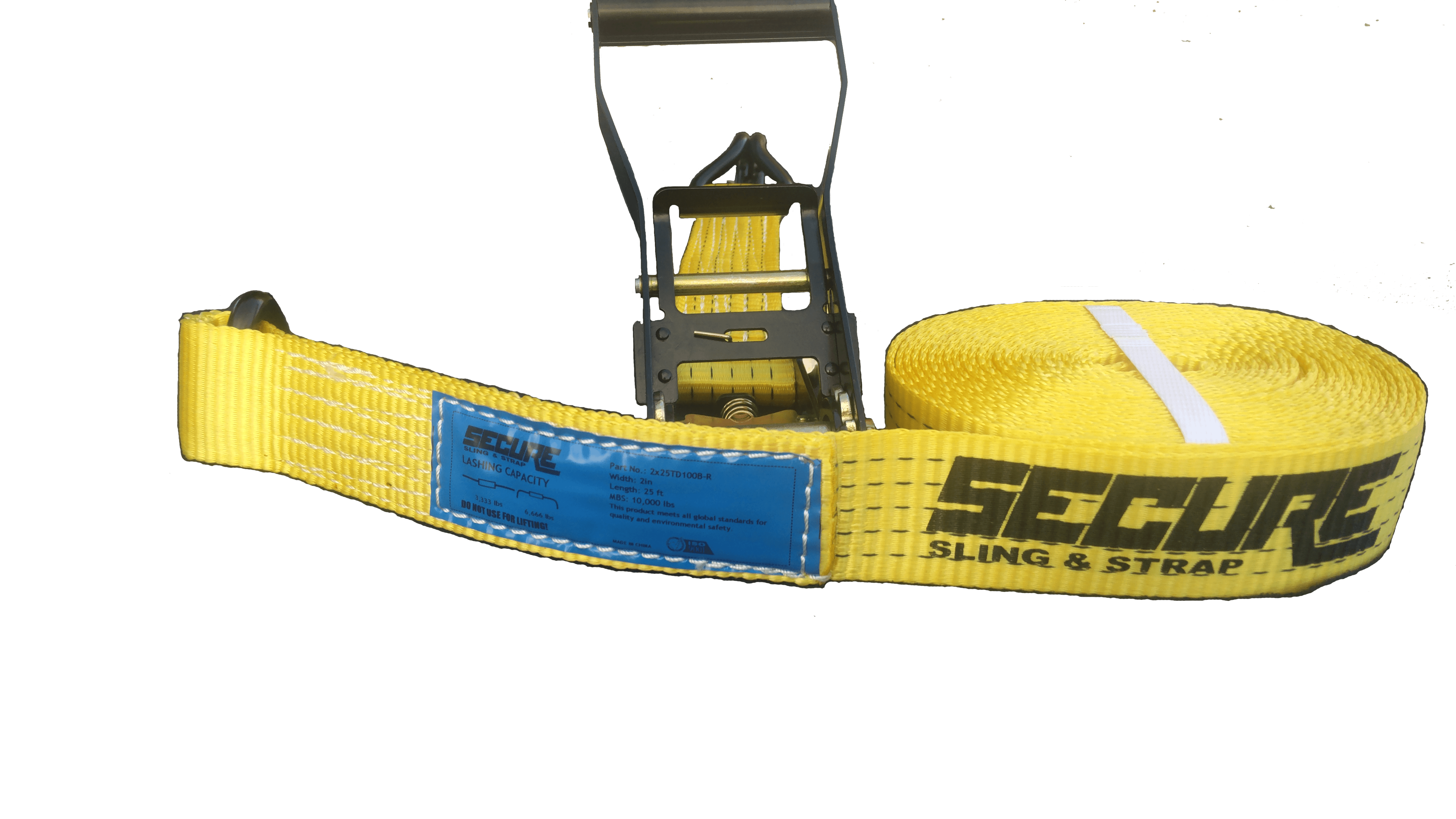 Secure Strap 2 inch x 25 foot Ratchet Tie Down Strap w/ Jhook (10,000