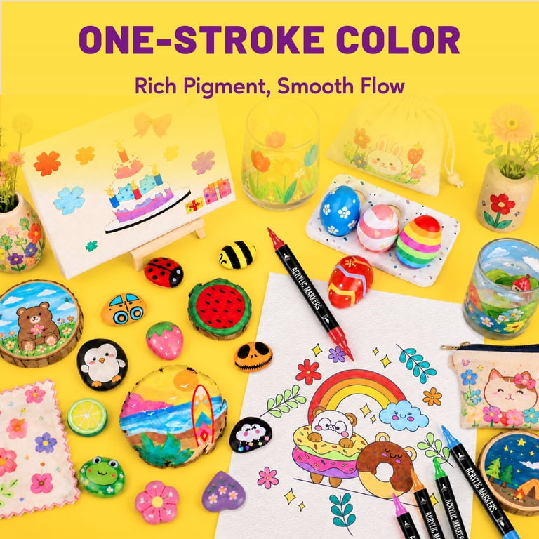 Pagather Dual-Tip Acrylic Paint Markers, 24 Vibrant Colors photo 6