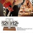 thumbnail image 4 of Automatic Flip Clock Retro Home Table Clock Single Foot Stainless Steel Quartz Movement Flip Clock S, 4 of 5