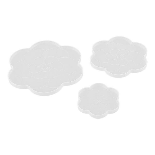 relayinert 3Pcs Moules Fleur Ronde Fournit des Moules de Moulage en Forme Spéciale de Bureau Réutilisables