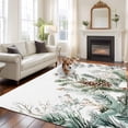 thumbnail image 2 of 6'x9' Area Rugs, Christmas Botanical Indoor Outdoor Area Rug for Living Room Bedroom, Pinecone Eucalyptus Leaves Xmas Washable Bathroom Rugs Kitchen Floor Carpet Mats Home Decor Aesthetic, 2 of 8
