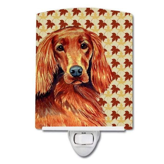 Carolines Treasures LH9119CNL Irish Setter Fall Leaves Portrait Ceramic Night Light